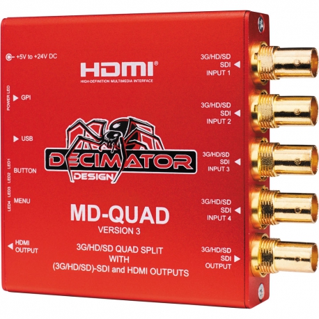 DECIMATOR DESIGN - MD-QUAD MINIATURE (3G/HD/SD)-SDI MultiViewer