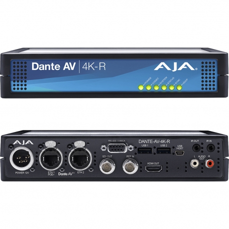 AJA DANTE-AV-4K-R - Dante AV Ultra receiver to 12G-SDI/HDMI video with embedded audio