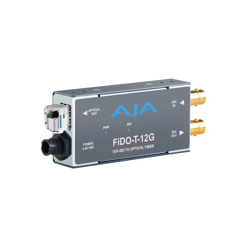 AJA SINGLE CHANNEL SD/HD/12G SDI TO OPTICAL FIBER WITH LOOPING SDI OUTPUT