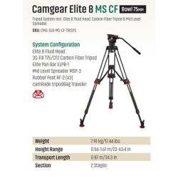 Camgear Elite 8 statief met Midspreader / carbon fiber