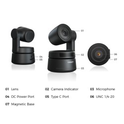 OBSBOT TINY - Slimme AI PTZ camera voor webinars, videoconferencing