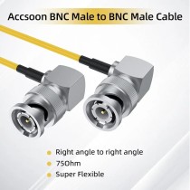 ACCSOON Right Angle SDI to Right Angle SDI cable - Yellow - 80cm