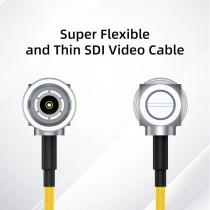 ACCSOON Right Angle SDI to Right Angle SDI cable - Yellow - 80cm